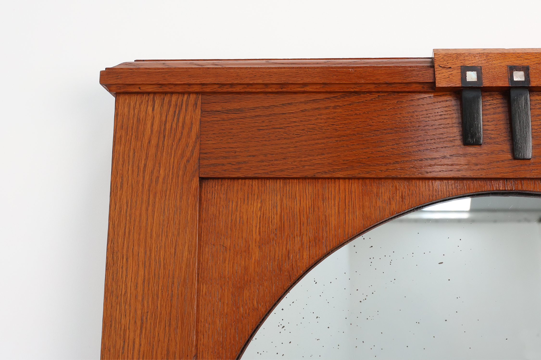 Art Deco Oak Wall Mirror, Belgium, circa 1915thumbnail